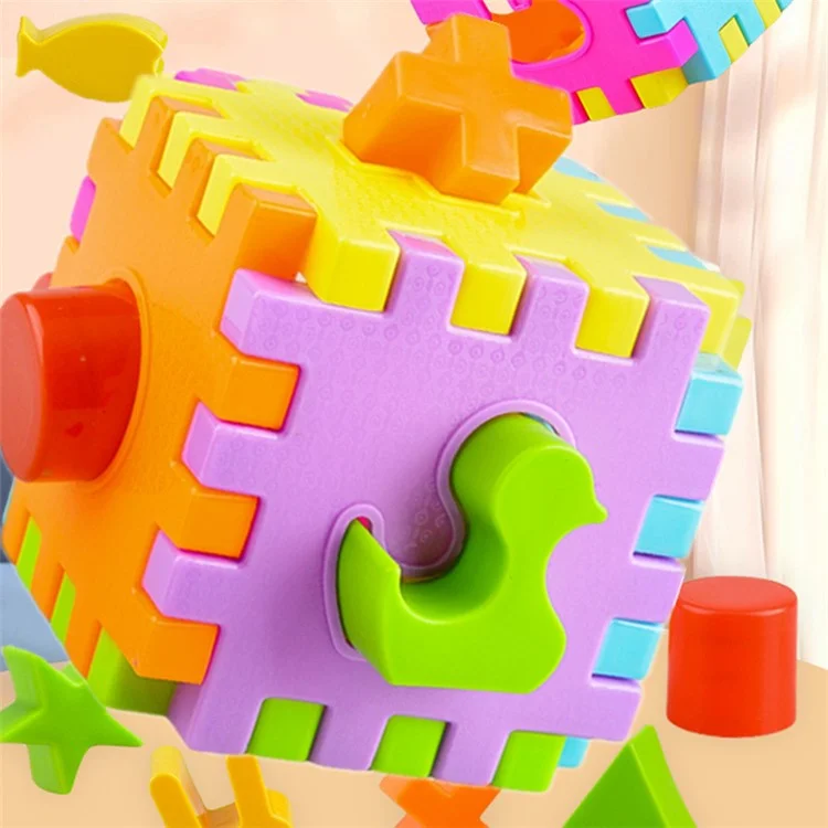 YH8317 Juguetes Para Clasificadores de Forma Con Bloques de 6 Forma Cubo de Forma Cubo Juguete Clásico Juguetes Educativos Para Niños Pequeños (color Aleatorio)