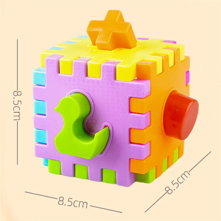 YH8317 Shape Sorter Toys with 6 Shape Blocks Shape Sorting Cube Toy Classic Educational Toys for Toddlers Kids (Random Color)