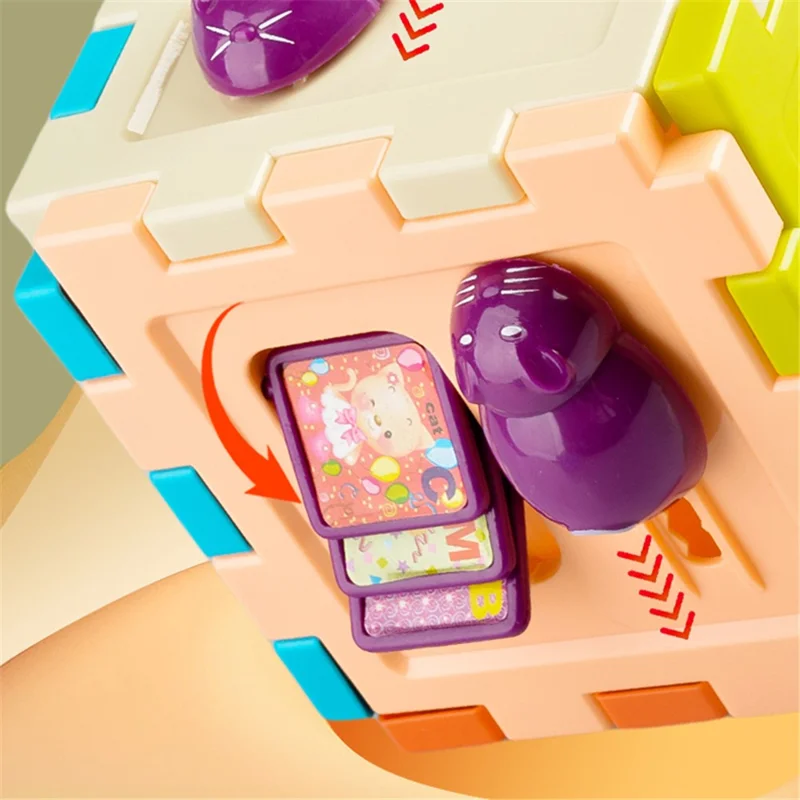 8326 Children Shape Sorter Toys with 8 Shape Blocks Shape Sorting Cube Toy Classic Educational Toys (Random Color)