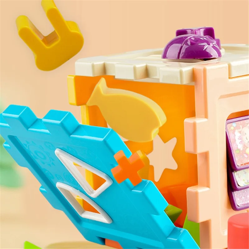 8326 Children Shape Sorter Toys with 8 Shape Blocks Shape Sorting Cube Toy Classic Educational Toys (Random Color)