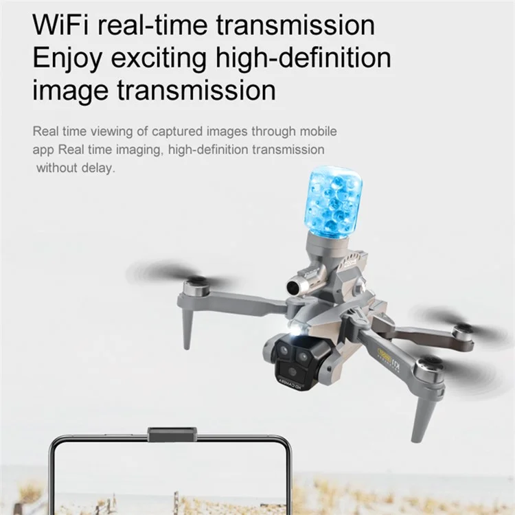 XKJ K11 MAX Dron RC plegable con flujo óptico y 3 lentes Acuático Lanzador de Cuadrirrotor, 2 Baterías - Negro 