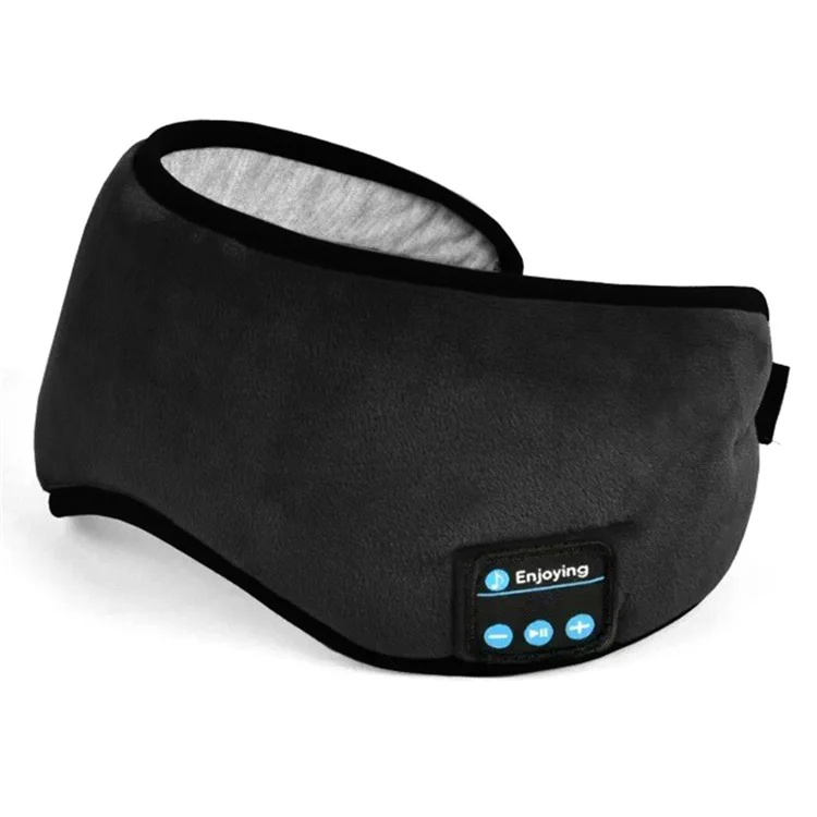 Masque de sommeil Bluetooth 5.3 avec ombrage - Masque de sommeil connecté pour la maison et les voyages - Noir