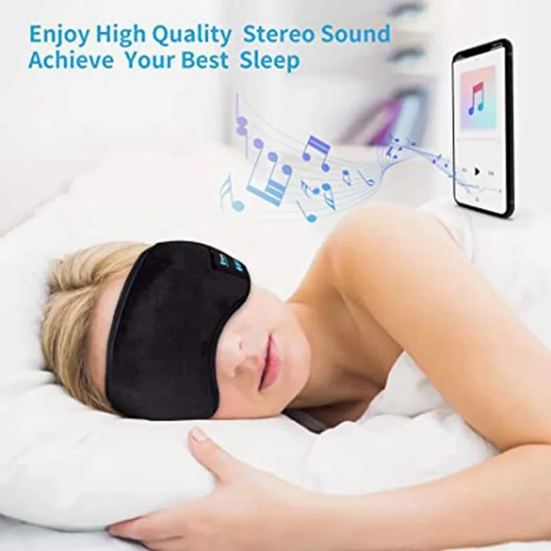 Sleep Shading Bluetooth-compatible 5.3 Eye Mask Home Travel Smart Music Playing Eye Mask - Blue