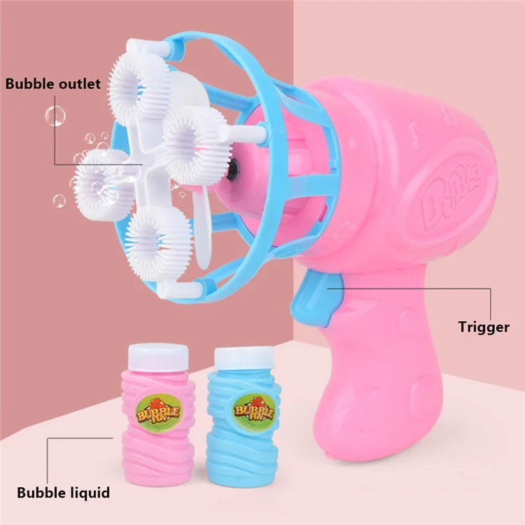 Fan Design Electric Bubble Gun Toy Children Hand-held Soap Bubbles Generator - Purple