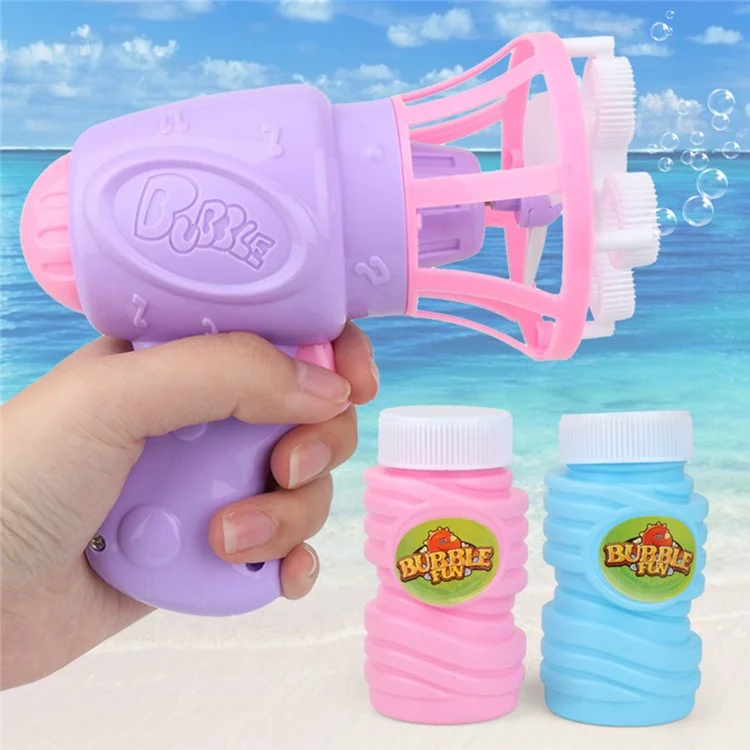 Fan Design Electric Bubble Gun Toy Children Hand-held Soap Bubbles Generator - Pink
