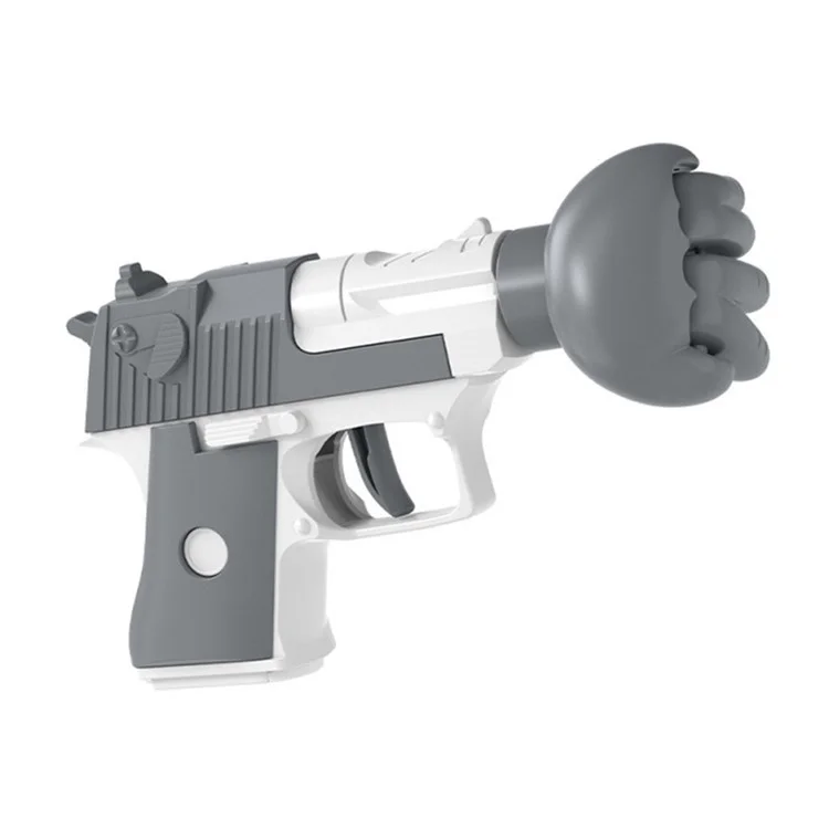 Jogo de Mesa Rock Paper Scissors Brinquedo Prop Gun Meninos Meninas Brinquedo de Descompressão - Cinza