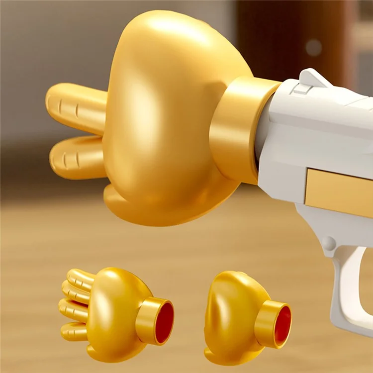 Jogo de Mesa Rock Paper Scissors Brinquedo Prop Gun Meninos Meninas Brinquedo de Descompressão - Cinza