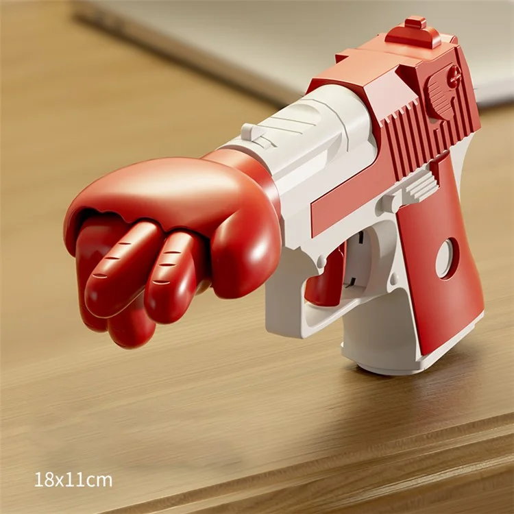 Rock Paper Scissors Tabletop Game Gun Prop Boys Kids Decompression Toy - Red