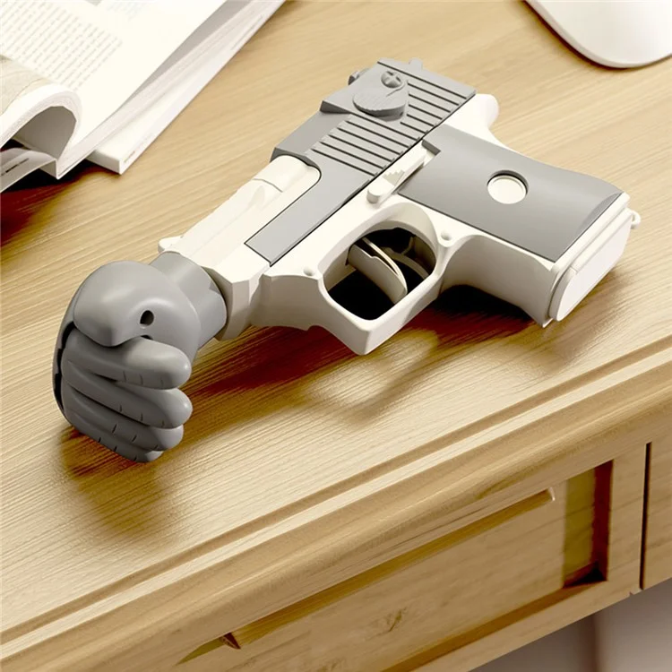 Rock Paper Scissors Tabletop Game Gun Prop Boys Kids Decompression Toy - Red