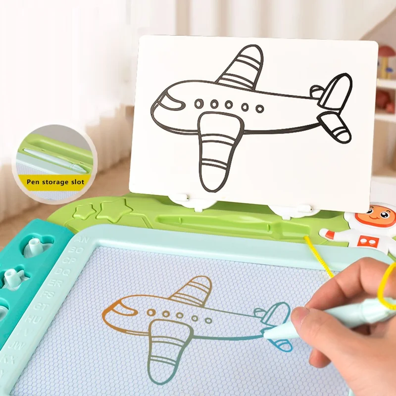 5503 Kids Magnetic DIY Drawing Board Toddlers Writing Doodle Tablet with Tablet Legs - Green