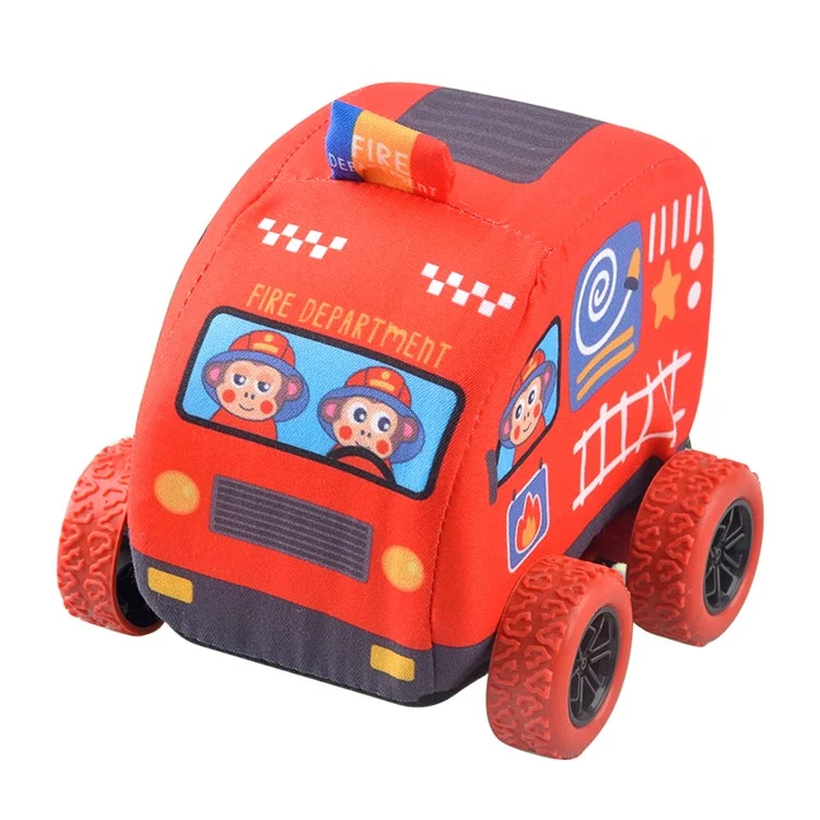 Pullback Toy Cars Soft Cloth Friction Powered Cars Toys for Toddlers Random Color - Monkey