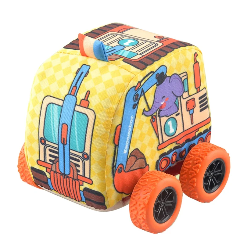 Pullback Toy Cars Soft Cloth Friction Powered Cars Toys for Toddlers Random Color - Elephant