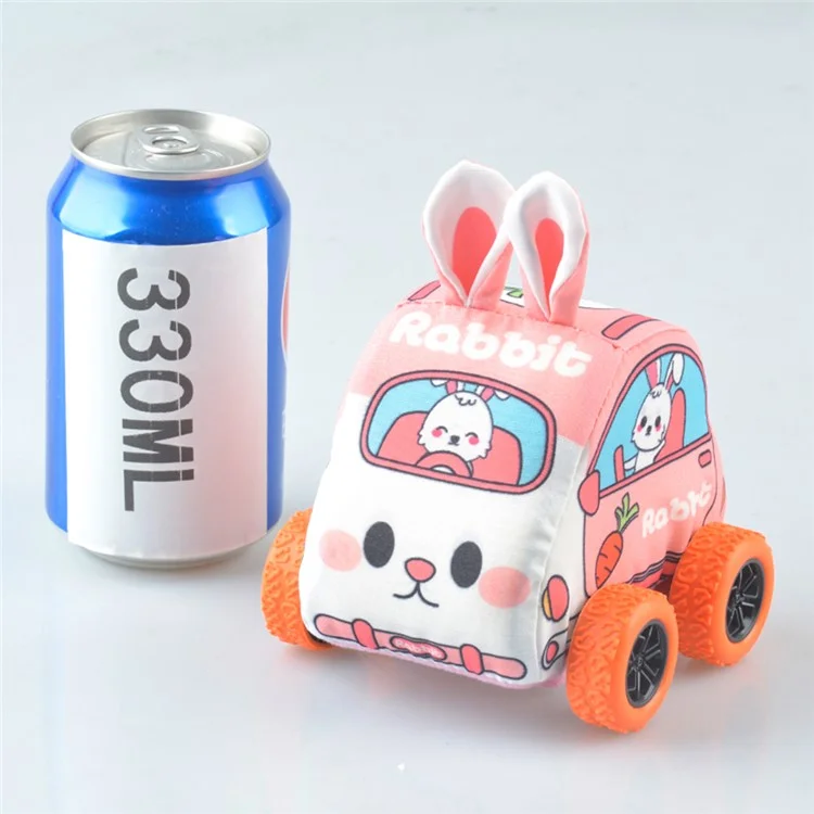 Pullback Toy Cars Soft Cloth Friction Powered Cars Toys for Toddlers Random Color - Cat