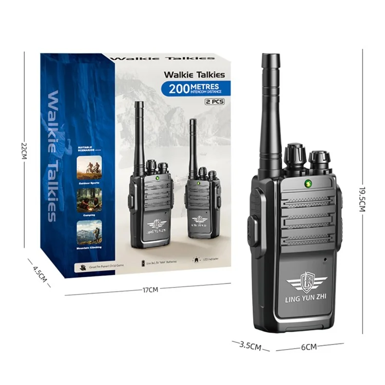 LZ031 1 Pair Kids Walkie Talkies Gifts Voice Call Family Walkie Talkie for Camping Hiking Indoor Outdoor - Black
