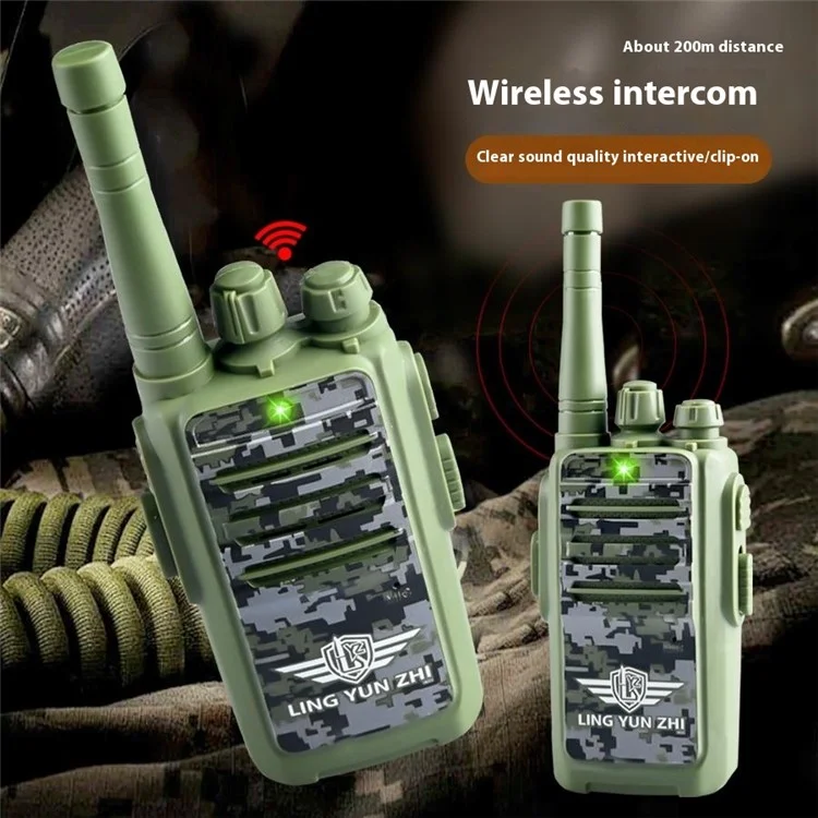 LZ031 1 Pair Kids Walkie Talkies Gifts Voice Call Family Walkie Talkie for Camping Hiking Indoor Outdoor - Camouflage