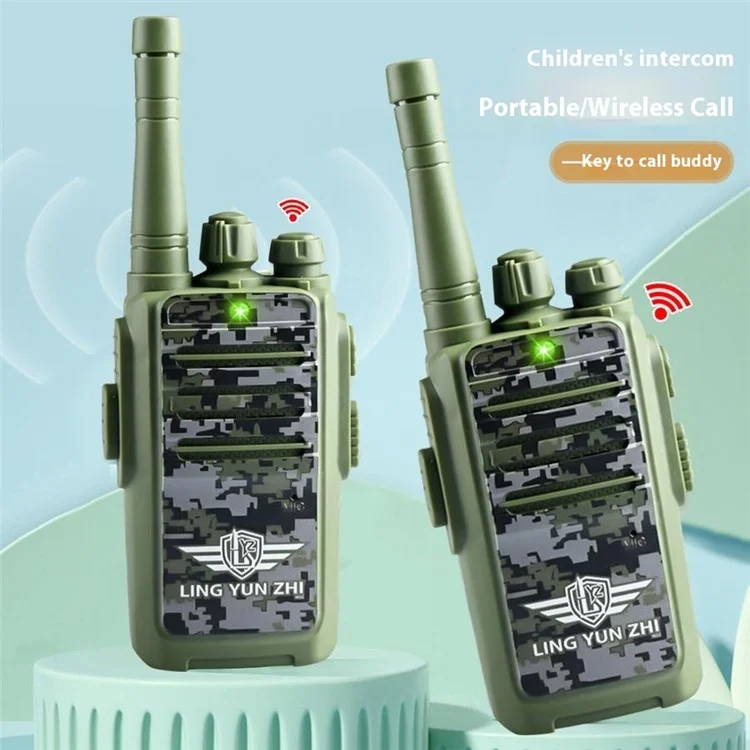 LZ031 1 Pair Kids Walkie Talkies Gifts Voice Call Family Walkie Talkie for Camping Hiking Indoor Outdoor - Camouflage