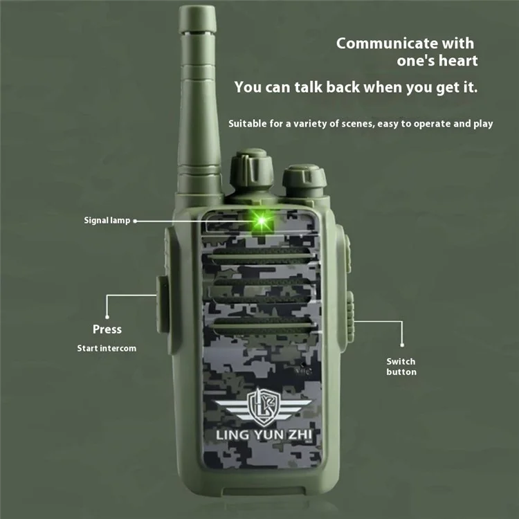 LZ031 1 Pair Kids Walkie Talkies Gifts Voice Call Family Walkie Talkie for Camping Hiking Indoor Outdoor - Camouflage