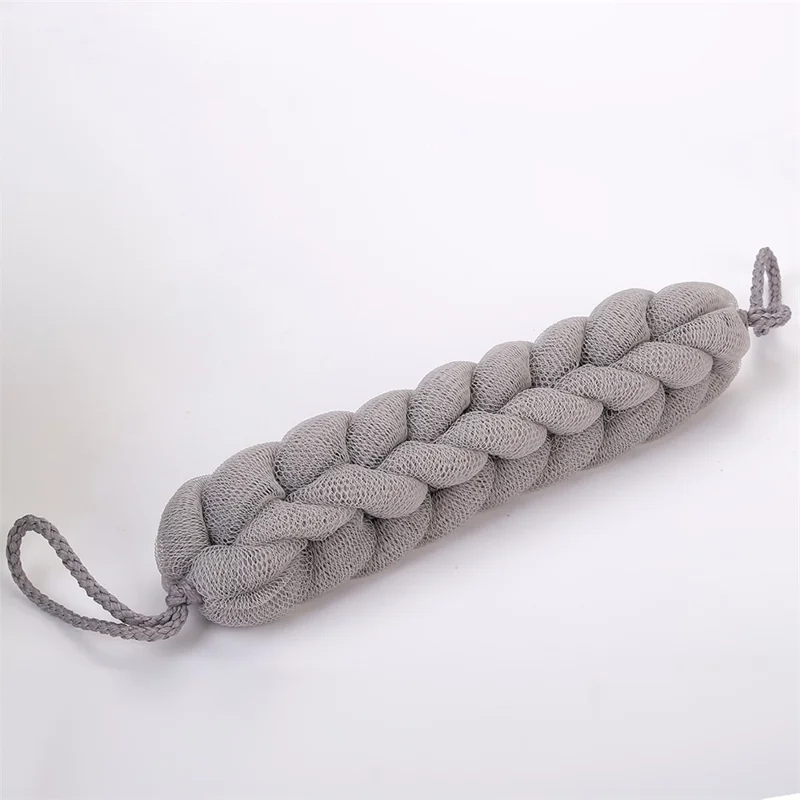 DY17011 PE Bath Loofah Shower Sponge Soft Mesh Body Scrubber Long Strip Loofah - Grey