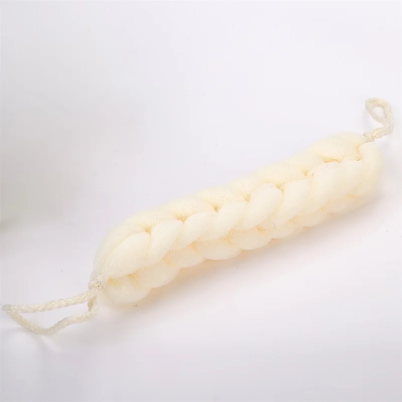 DY17011 PE Bath Loofah Shower Sponge Soft Mesh Body Scrubber Long Strip Loofah - Beige