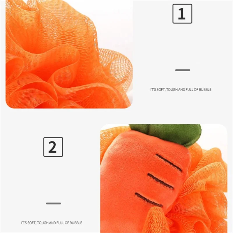 Children Bath Shower Loofah Cute Fruit Shape Kids Body Scrubber Wash Sponge - Yellow Pineapple