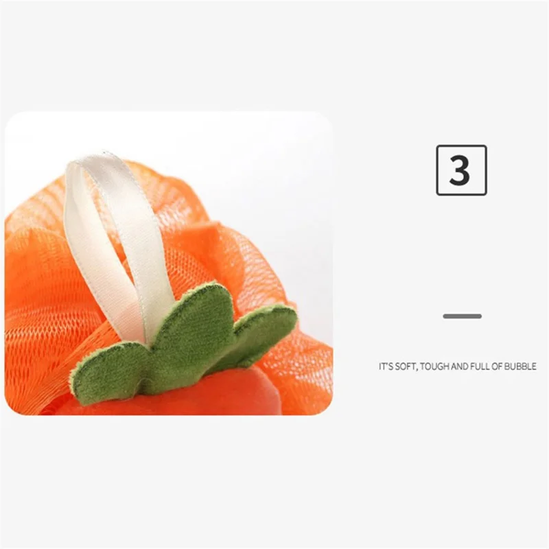 Children Bath Shower Loofah Cute Fruit Shape Kids Body Scrubber Wash Sponge - Avocado
