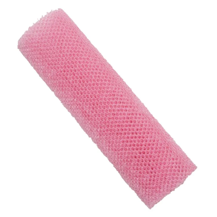 Éponge de bain en filet africain avec dos en maille - Serviette de douche exfoliante en nylon - Rose