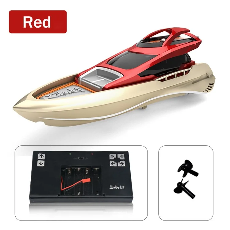 888-4 Mini Boat Racing de Alta Velocidad 2.4G Modelo de Lancha Rápida RC Juguete Con Controlador Remoto Para Niños - Rojo
