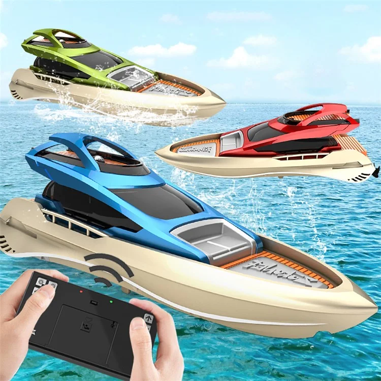 888-4 Mini Boat Racing de Alta Velocidad 2.4G Modelo de Lancha Rápida RC Juguete Con Controlador Remoto Para Niños - Rojo