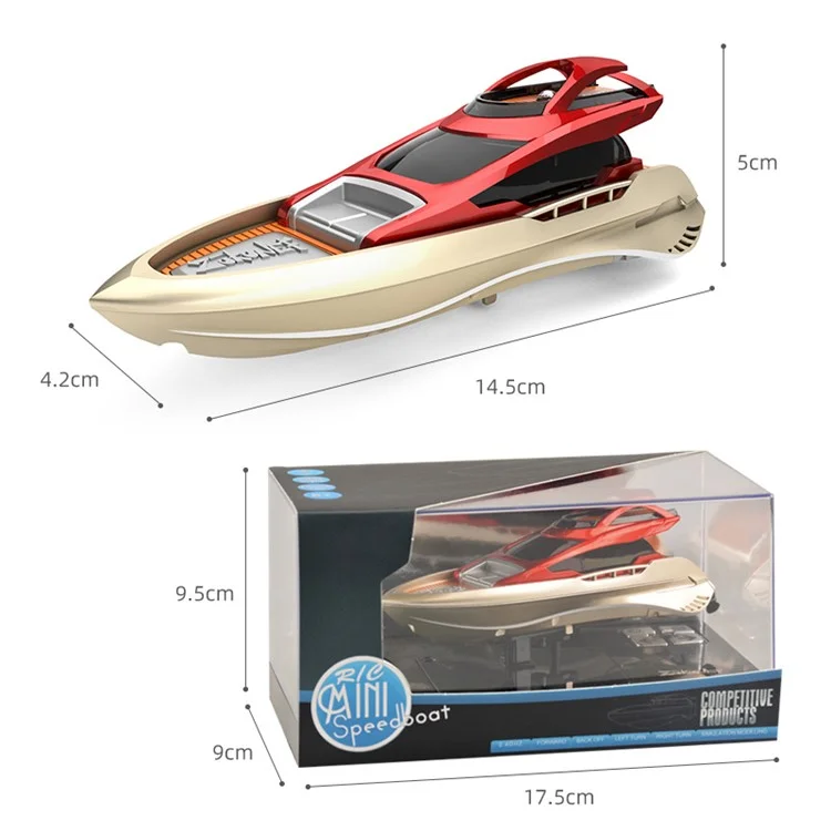 888-4 Mini Boat Racing de Alta Velocidad 2.4G Modelo de Lancha Rápida RC Juguete Con Controlador Remoto Para Niños - Rojo