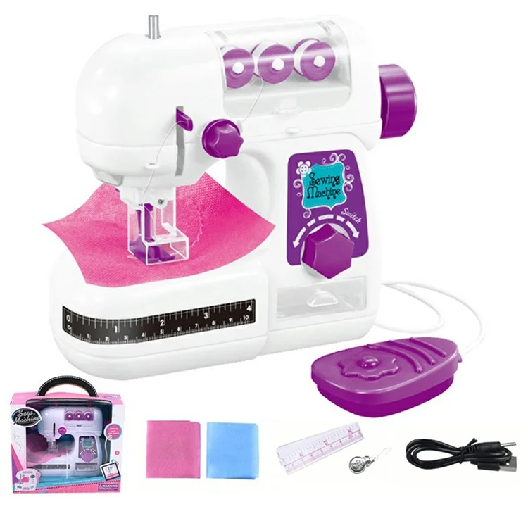 7808 Children Sewing Machine Toy with Light Pretend Play Arts Crafts Kids Toys