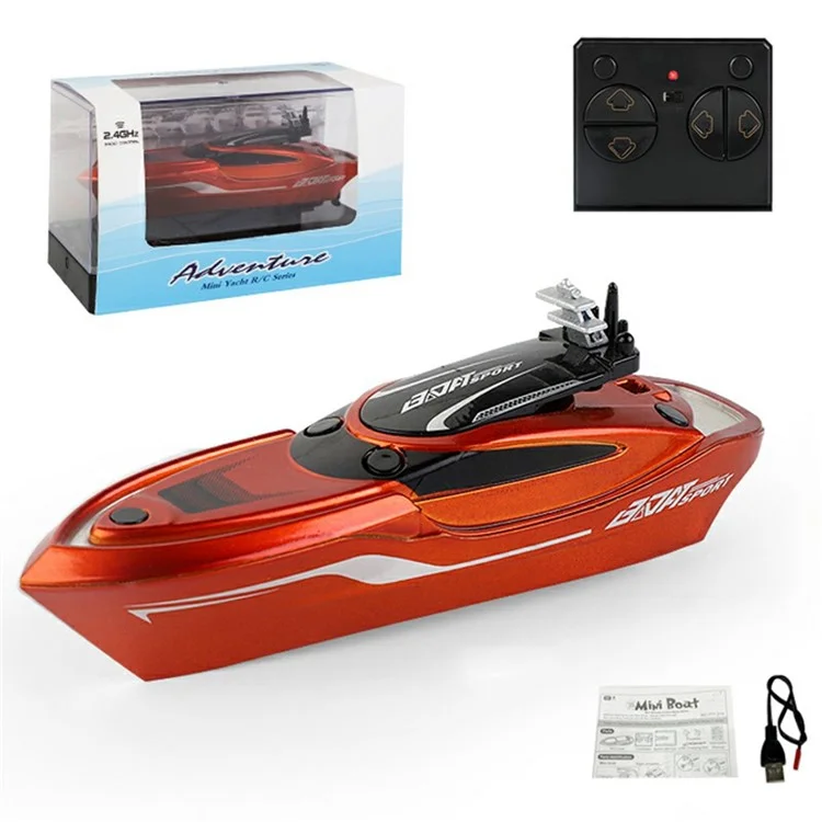 777-214 2,4 Ghz de Alta Velocidade RC Speedboat Children's Remote Control Boat Toys - Laranja