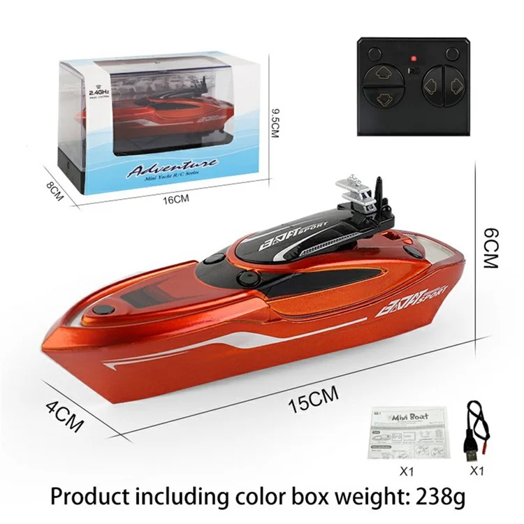 777-214 2,4 Ghz de Alta Velocidade RC Speedboat Children's Remote Control Boat Toys - Laranja