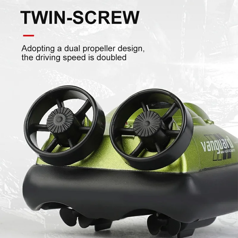777-580 Mini RC Hovercraft Electric Speedboat Boy Toy 2.4G Waterproof RC Boat - Green