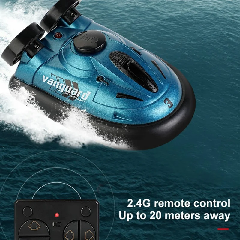 777-580 Mini RC Hovercraft Electric Speedboat Boy Toy 2.4G Waterproof RC Boat - Green