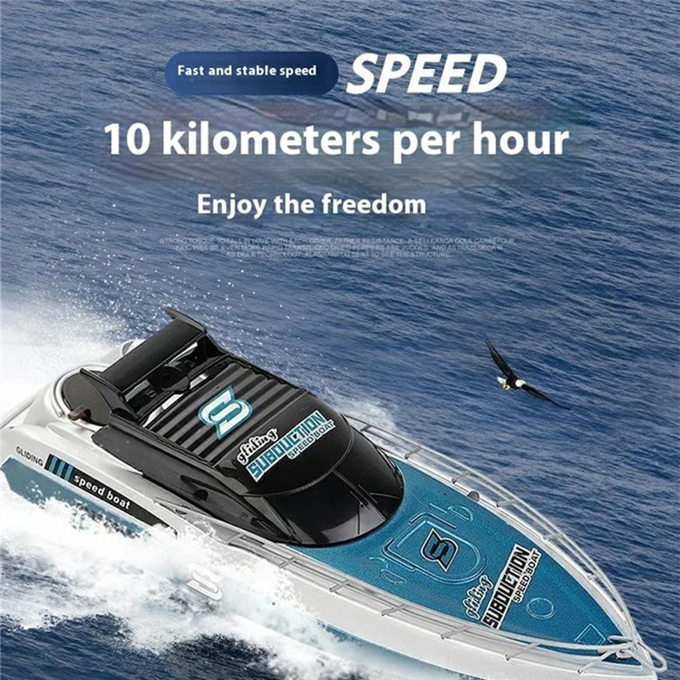 777-582 2.4G RC Submarine Model Mini Speed Boat Simulation Remote Control Aircraft Carrier Toy - Blue