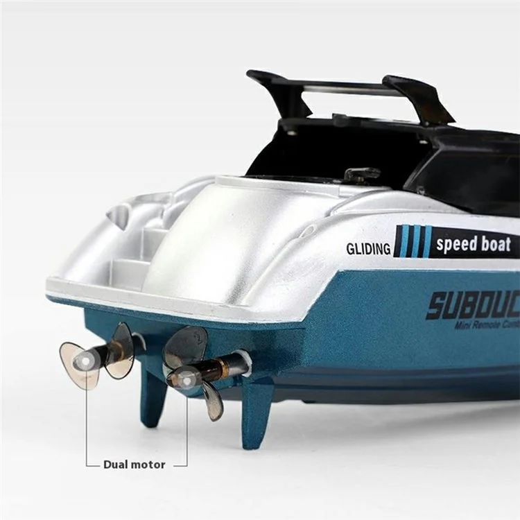 777-582 2.4G RC Submarine Model Mini Speed Boat Simulation Remote Control Aircraft Carrier Toy - Blue
