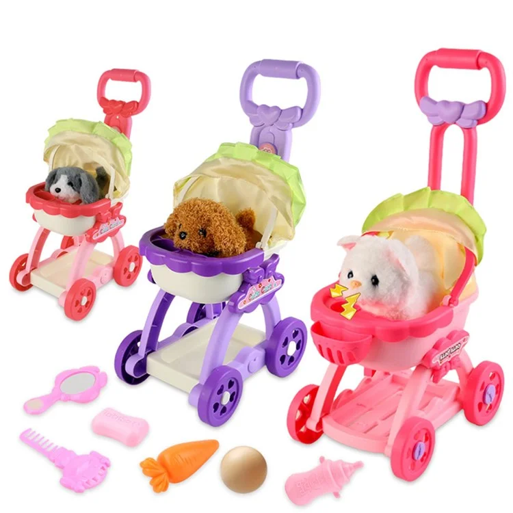 JLX688-261A / 262A Kinder Tun So, Als ob Sie Haustiere Kinderwagen Spielzeug Niedlicher Puppenwagen Mit Reichem Accessoires Spielen. - Heiser