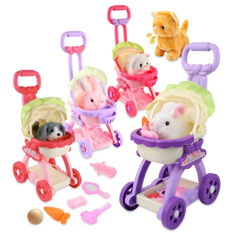 JLX688-261A / 262A Kinder Tun So, Als ob Sie Haustiere Kinderwagen Spielzeug Niedlicher Puppenwagen Mit Reichem Accessoires Spielen. - Heiser