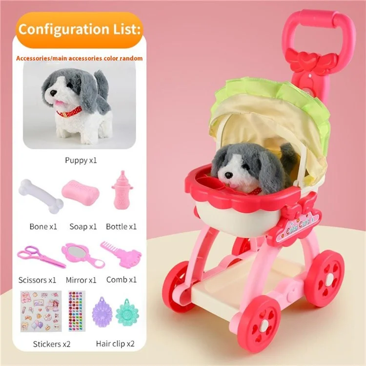 JLX688-261A / 262A Kinder Tun So, Als ob Sie Haustiere Kinderwagen Spielzeug Niedlicher Puppenwagen Mit Reichem Accessoires Spielen. - Heiser