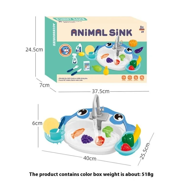 Juguete de Cocina Infantil Conjunto de Juegos de Agua Pretender Jugar Casa Simulación Lavavajillas Eléctrico - Cangrejo Rojo