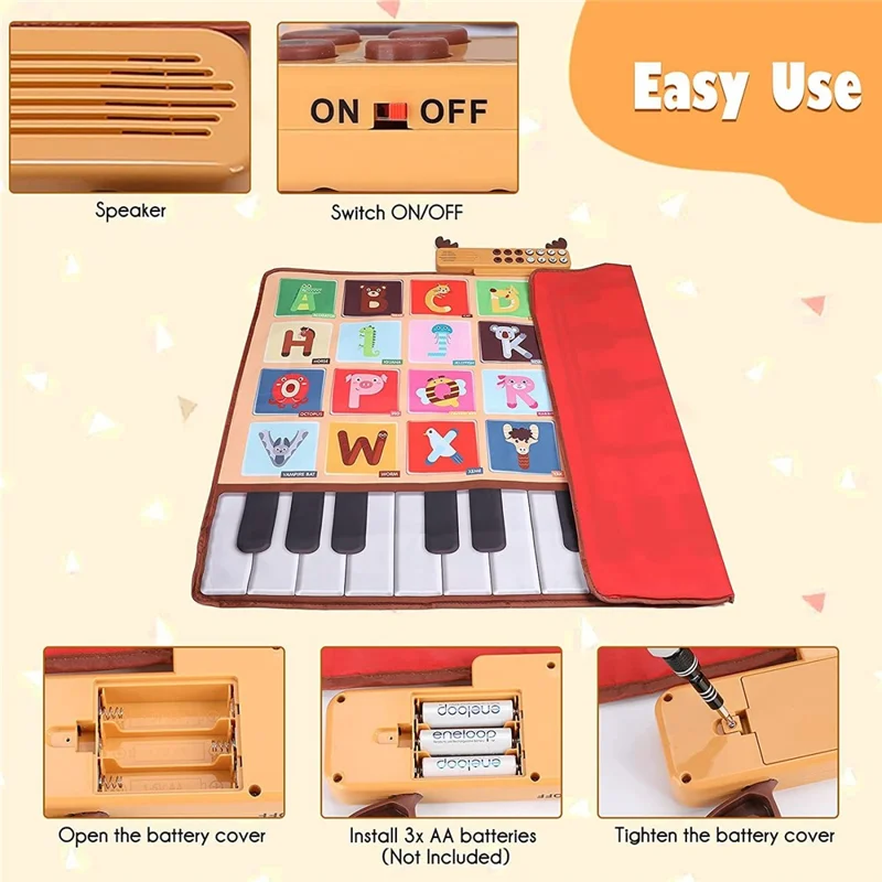 Musical Play Mat for Kids Piano Keyboard Dance Mat Crawling Mat Educational Toy