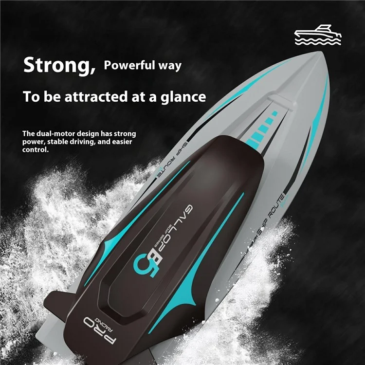 B5 RC Barca ad Alta Velocità Motoscafo 4 Canali 2.4G Modello di Yacht Elettrico Giocattolo per Divertimento Estivo sull'Acqua (Singola Batteria) - Blu