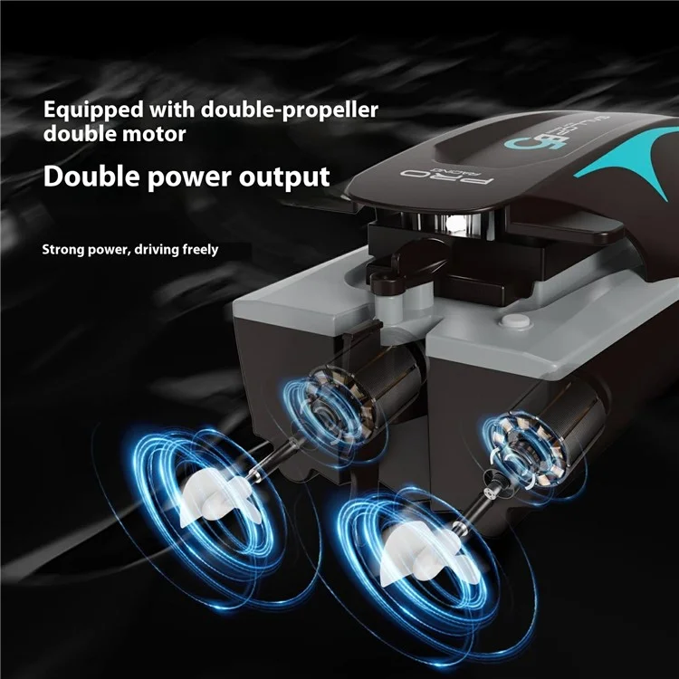 B5 RC Barco de alta velocidad Barco a motor de 4 canales 2.4G Modelo de yate eléctrico para diversión acuática de verano (Batería única) - Plata