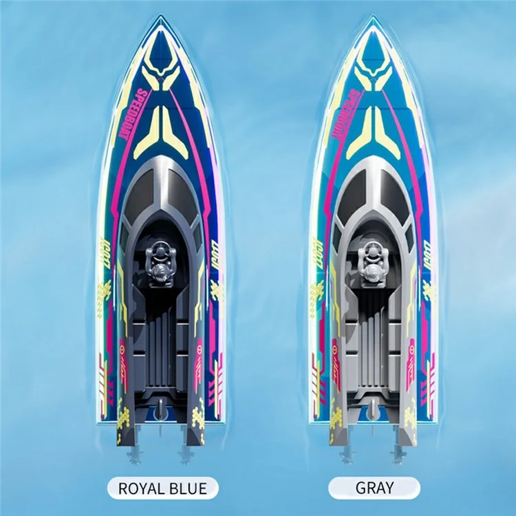 JC017 2.4G Remote Control Speedboat with Figurine and LED Light, Handheld Remote + Watch Remote (CE / CPC / ASTM / EN71 / CPSIA Certified) - Blue