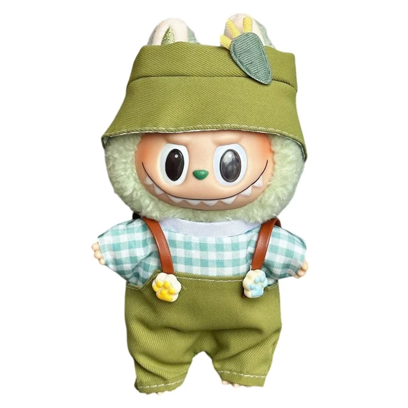 Doll Clothes Overalls Set with Hat for 17cm 1st  /  2nd  /  3rd Figures Outfit Accessories (No Doll)