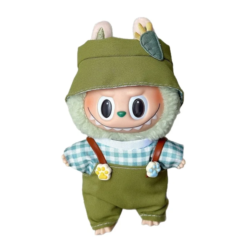 Doll Clothes Overalls Set with Hat for 17cm 1st  /  2nd  /  3rd Figures Outfit Accessories (No Doll)