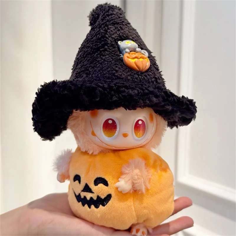 Doll Clothes Halloween Pumpkin Costume with Hat Accessory for 17cm 1st / 2nd / 3rd Figures (No Doll) - Black