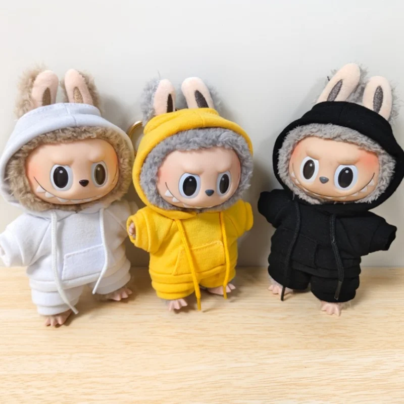 17cm Casual Hoodie Outfit Set Replacement Doll Clothes Vinyl Figure Accessory (No Doll) - White