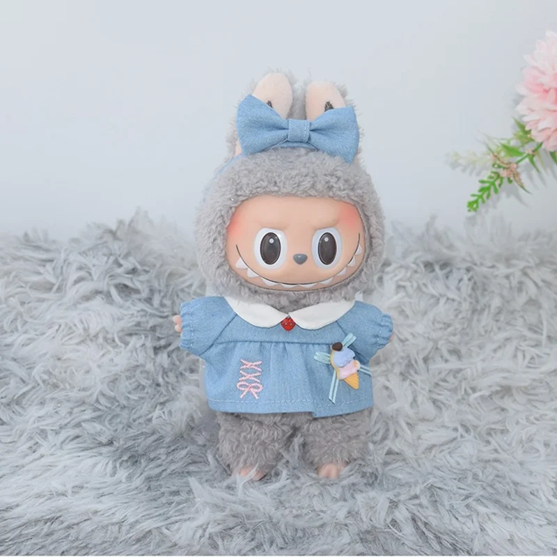 Doll Dress for 17cm Figures Outfit Accessory Ice Cream Sundae Style (No Doll) - Blue