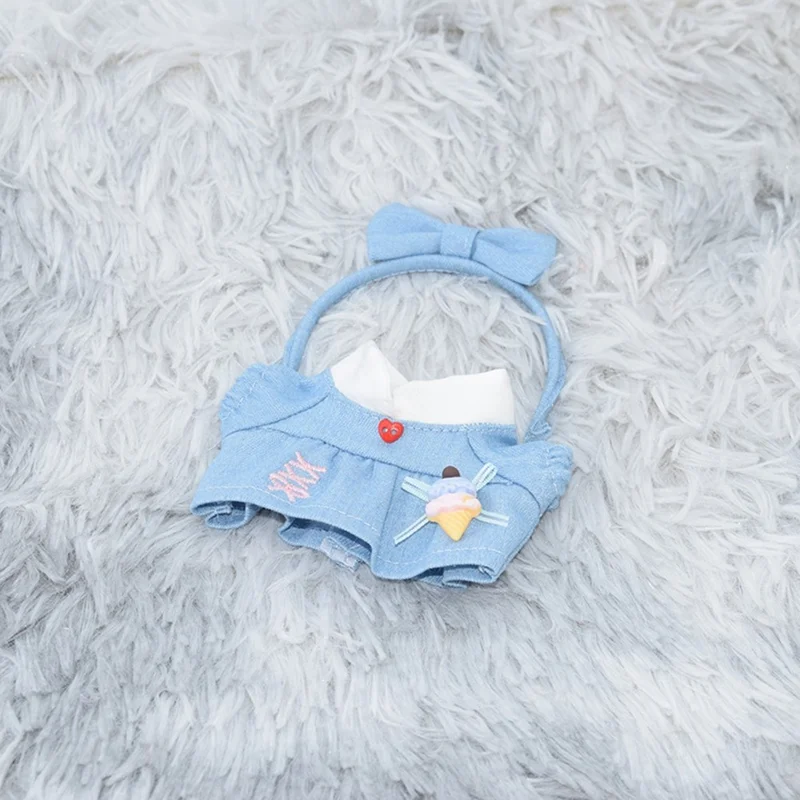 Doll Dress for 17cm Figures Outfit Accessory Ice Cream Sundae Style (No Doll) - Blue